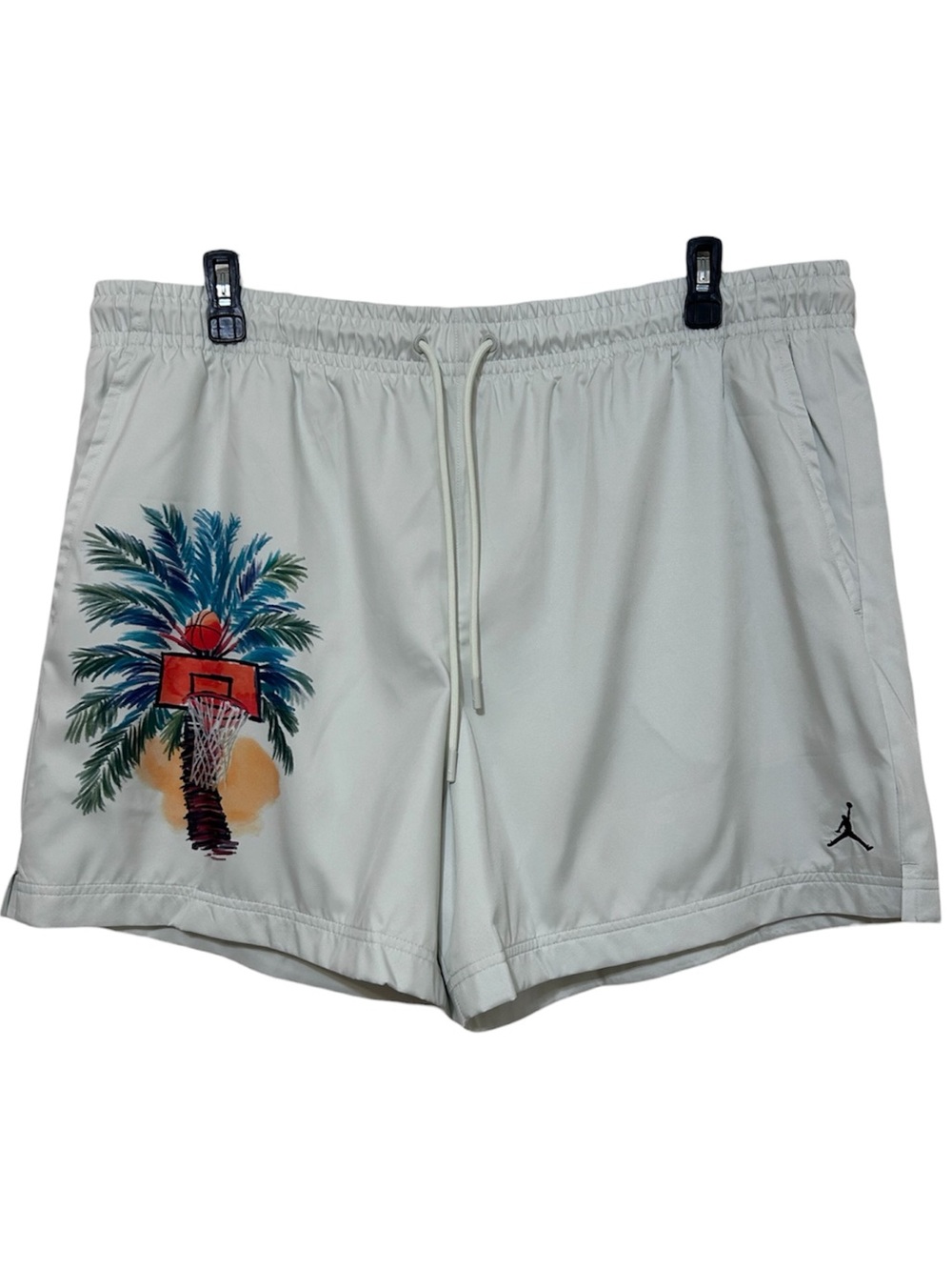 Nike Jordan Men's XXL Pool Shorts Palm Tree Basketball Hoop Swim Trunks NWT